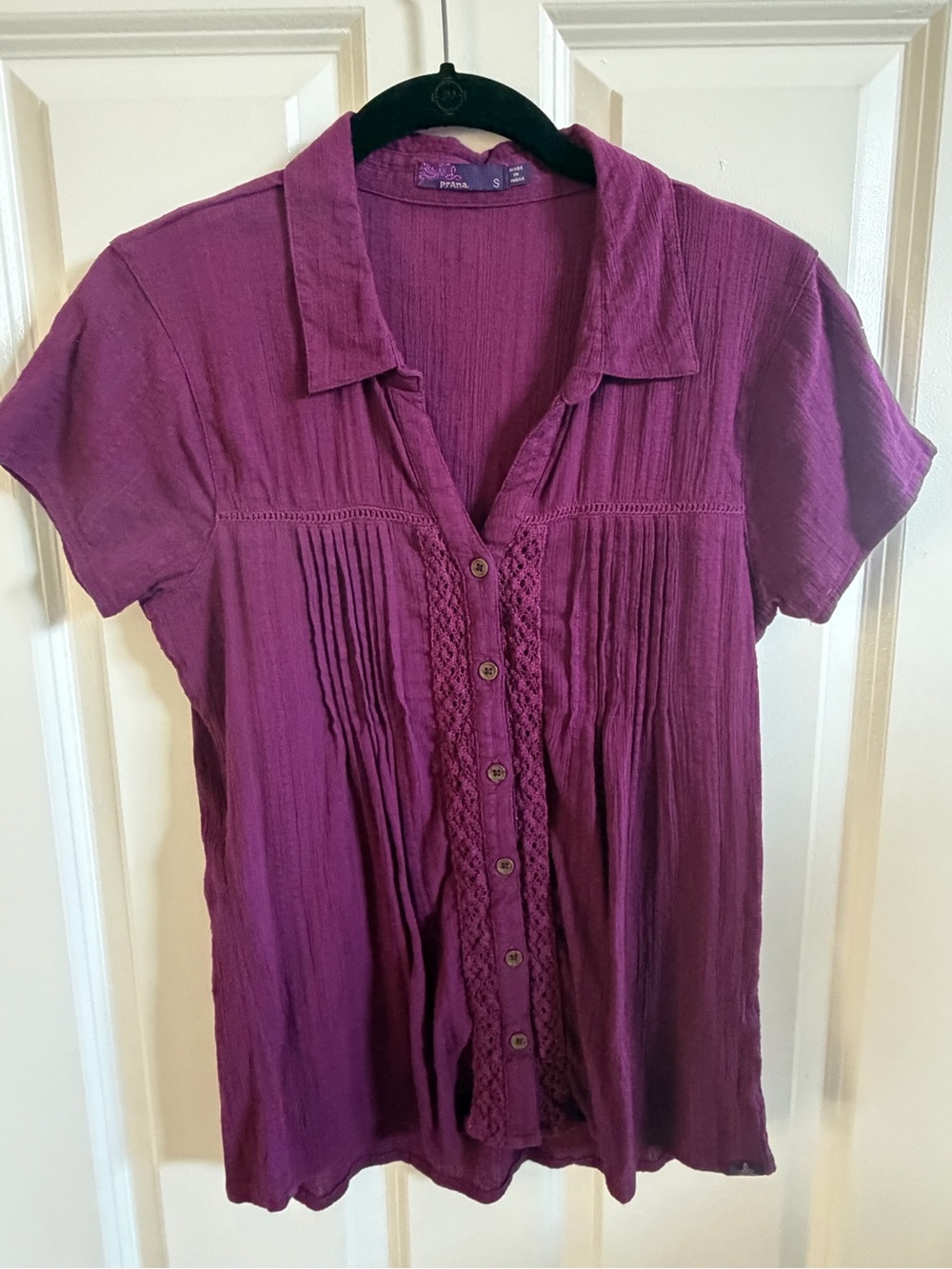 Prana magenta cotton blouse